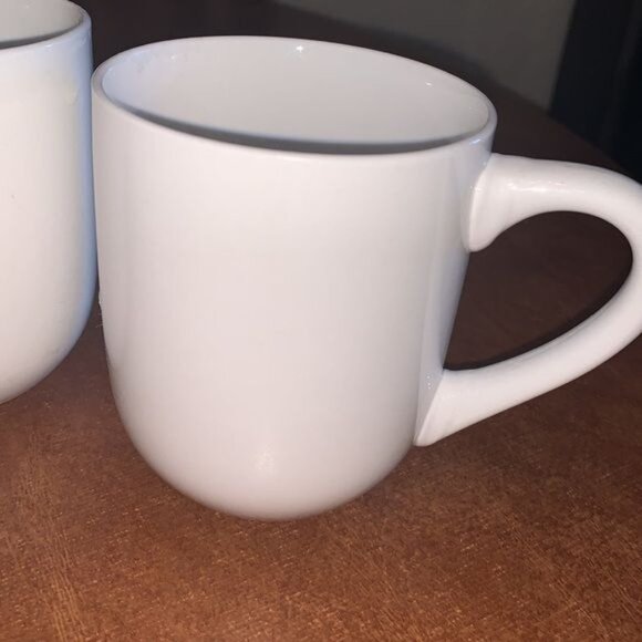 Set Of 4 Mainstays White Ceramic Coffee Mugs 10 Oz - Made In China - Picture 6 of 8